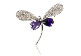 Silver Wings - Brosa fluture cu cristale