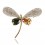 Golden Wings - Brosa fluture cu cristale