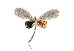 Golden Wings - Brosa fluture cu cristale