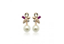 Cercei decorati cu perle si cristale austriece