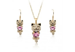 Kitty - Set de colier si cercei cu cristale