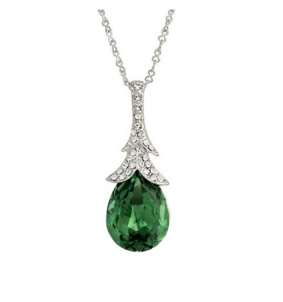 Green Drop - colier cu cristale Swarovski