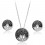 White and Black - Set colier si cercei cu cristale Swarovski