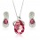 Pink trio - set cercei si colier cu cristale