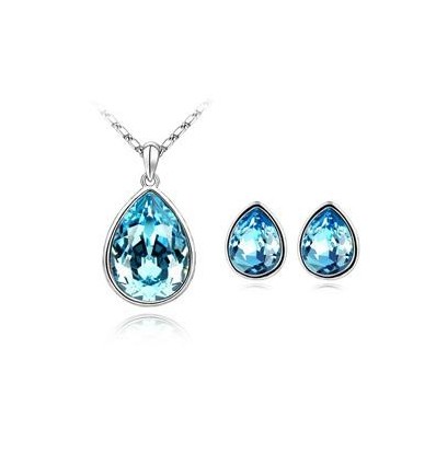 Blue Dreams - Set cercei si colier cu Swarovski