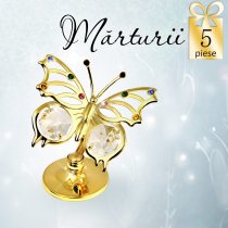 5 Fluturasi cu cristale violet Swarovski - oferta marturii