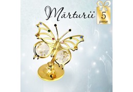 5 Fluturasi cu cristale violet Swarovski - oferta marturii