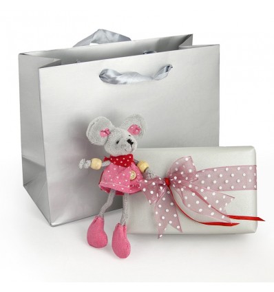 Minnie - soricel de plus si ambalaj de lux cu punguta pentru cadou