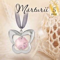 Pandant Fluturas cu cristal Swarovski - oferta de 5 marturii de botez