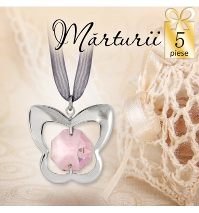 Pandant Fluturas cu cristal Swarovski - oferta de 5 marturii de botez