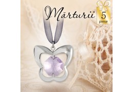 Pandant Fluturas cu cristal Swarovski - oferta de 5 marturii de botez