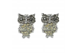 Bufnita - Cercei cu cristale Swarovski Albe - PARURE Milano