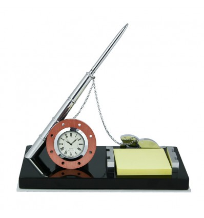 "Luxury set" - set de birou cu pix, ceas si suport de post-it