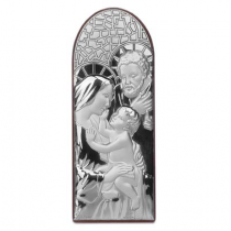 Icoana pe foita de argint cu Sacra Familie (10.5 x 4 cm)