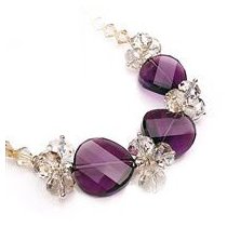 Colier cu cristale Swarovski albe si violet