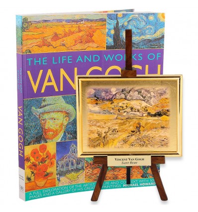 Tablou pe sevalet  Van Gogh - Saint Remy - pe foita de aur de 23Kt si