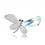 Brosa "Fluturas" cu cristale austriece albe si bleu