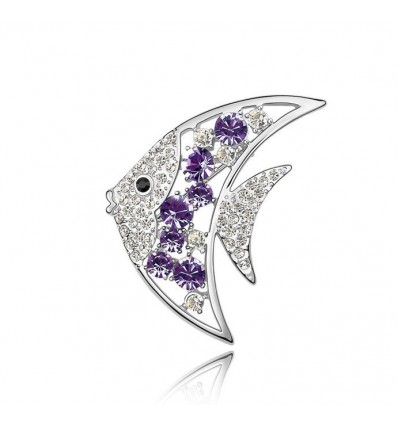 Moonfish - Brosa cu cristale austriece violet