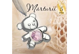 Ursulet cu cristal Swarovski - oferta de 5 marturii de botez