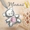 Ursulet cu cristal Swarovski - oferta de 5 marturii de botez