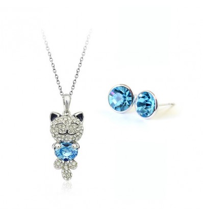 Pussycat - set colier si cercei cu cristale austriece