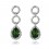 Cercei cu cristale Swarovski PARURE Milano Green Drops