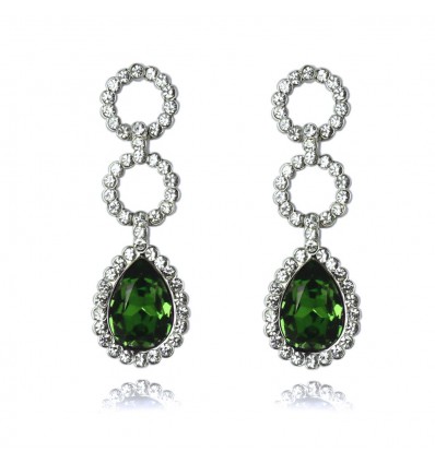 Cercei cu cristale Swarovski PARURE Milano Green Drops