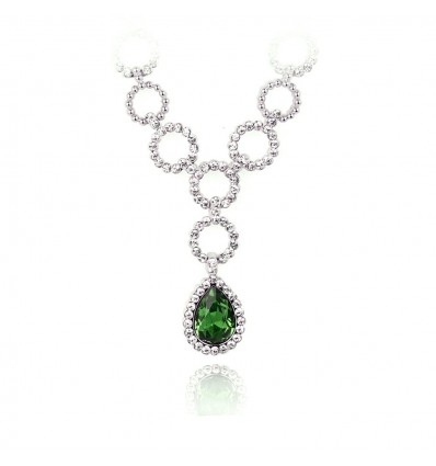 Colier cu cristale Swarovski PARURE Milano Green Drop