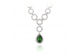 Colier cu cristale Swarovski PARURE Milano Green Drop