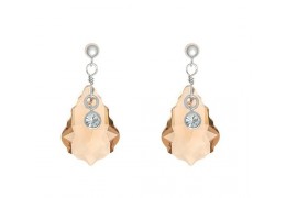 Cercei din argint cu cristale Swarovski in nuanta calda