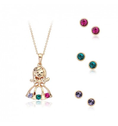 I'm just a Hannah Montana fan! Set colier si cercei cu cristale Swarovski