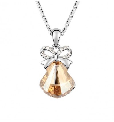 Jingle Bell Amber - colier placat cu platina decorat cu cristale Swarovski