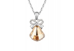 Jingle Bell Amber - colier placat cu platina decorat cu cristale Swarovski