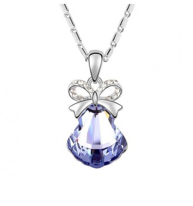 Jingle Bell Violet - colier placat cu platina decorat cu cristale Swarovski