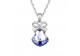 Jingle Bell Violet - colier placat cu platina decorat cu cristale Swarovski