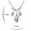 Crystal Globes Amber -  Colier cu cristale swarovski placat cu platina