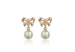 Pearl Ribbon - cercei placati cu aur