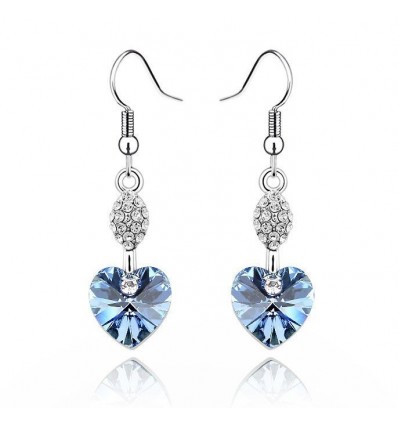 Blue heart - Cercei cu cristale Swarovski