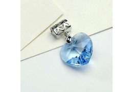 Blue Heart - Pandantiv din argint cu cristale Swarovski