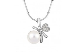 White Pearl - Colier cu perla si cristale austriece