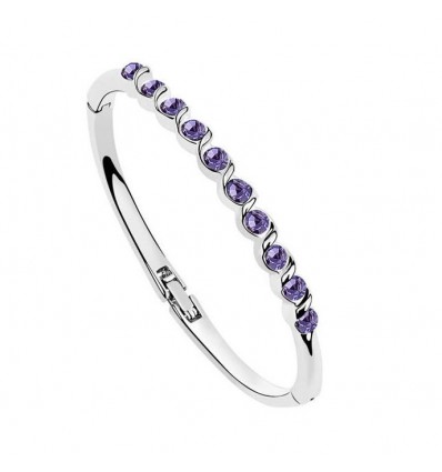 Bratara cu cristale Swarovski placata cu platina "Purple Sparks"