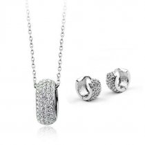Silver Elegance - set de cercei si colier cu cristale