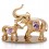 Elefant cu pui - Figurina cu cristale Swarovski