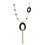 Colier placat cu aur decorat cu onix si cristale Swarovski