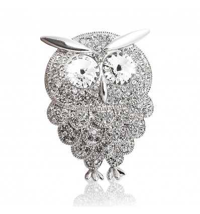 Crystal Owl - brosa cu cristale Swarovski