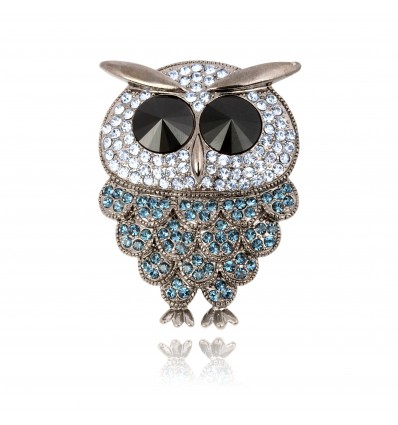 Crystal Owl - brosa cu cristale Swarovski