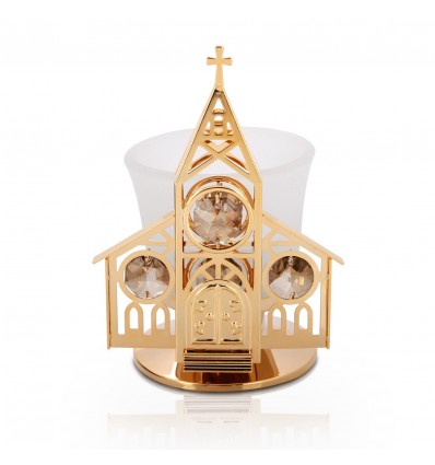 Candela - Biserica placata cu aur 24k si decorata cu cristale Swarovski