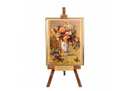 Tablou pe sevalet - Renoir "Roses and Jasmin " pe foita de aur 23Kt.