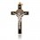 Crucifix metalic pe foita de argint