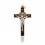 Crucifix metalic pe foita de argint